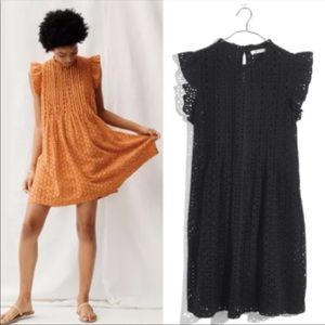 Madewell eyelet ruffle sleeves dress